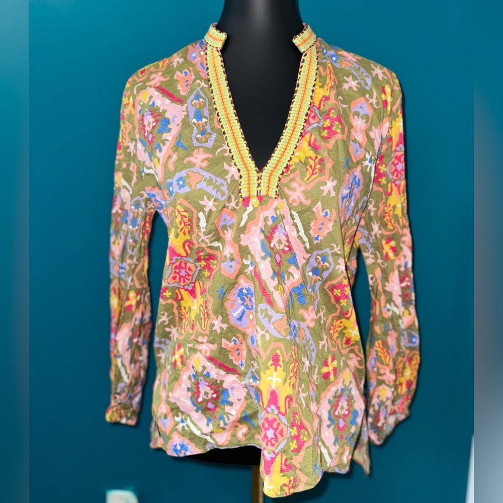 Colorful Patterned Long Sleeve Zara Tunic